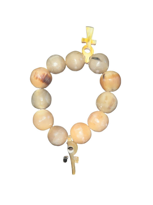 Cowhorn Large Beads 2 Ankhs
