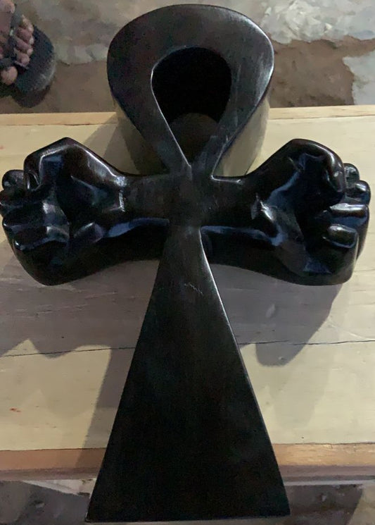 Black Ankh With Black Fist